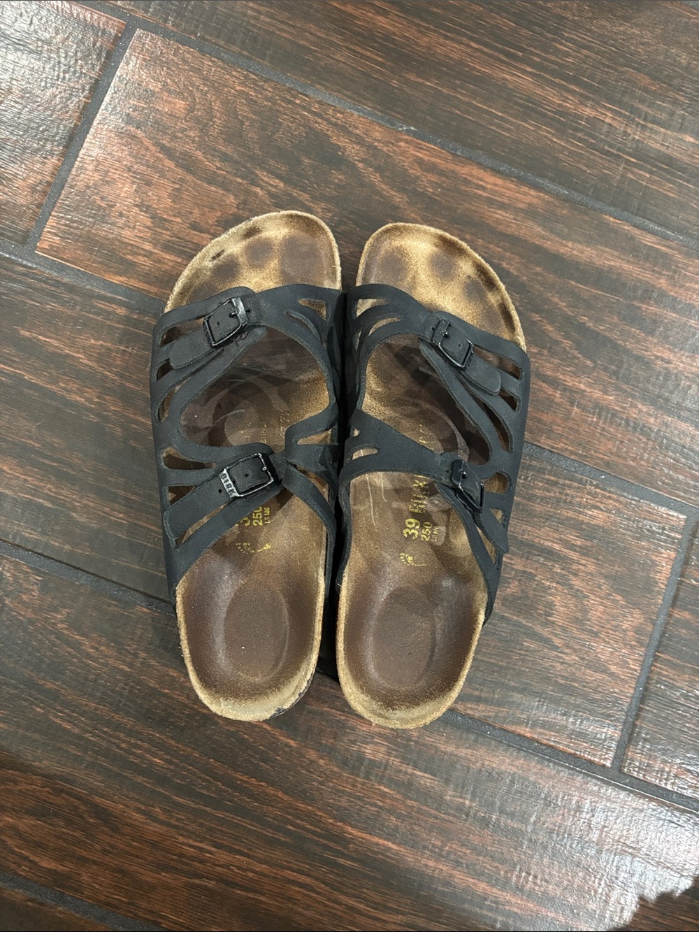 Birkenstock Granada Black Cutout Double-Buckle Slide Sandals - Picture 4 of 8